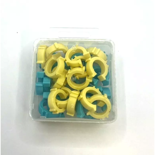 Bobbin Clips 30PC Blue & Yellow Mixed Colours in Plastic Container